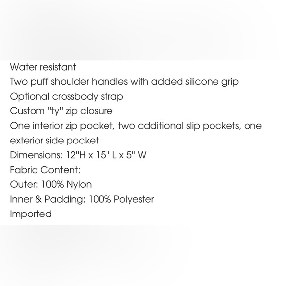 Black Quilted Thirty Years Drift Tote NWT - Picture 2 of 6